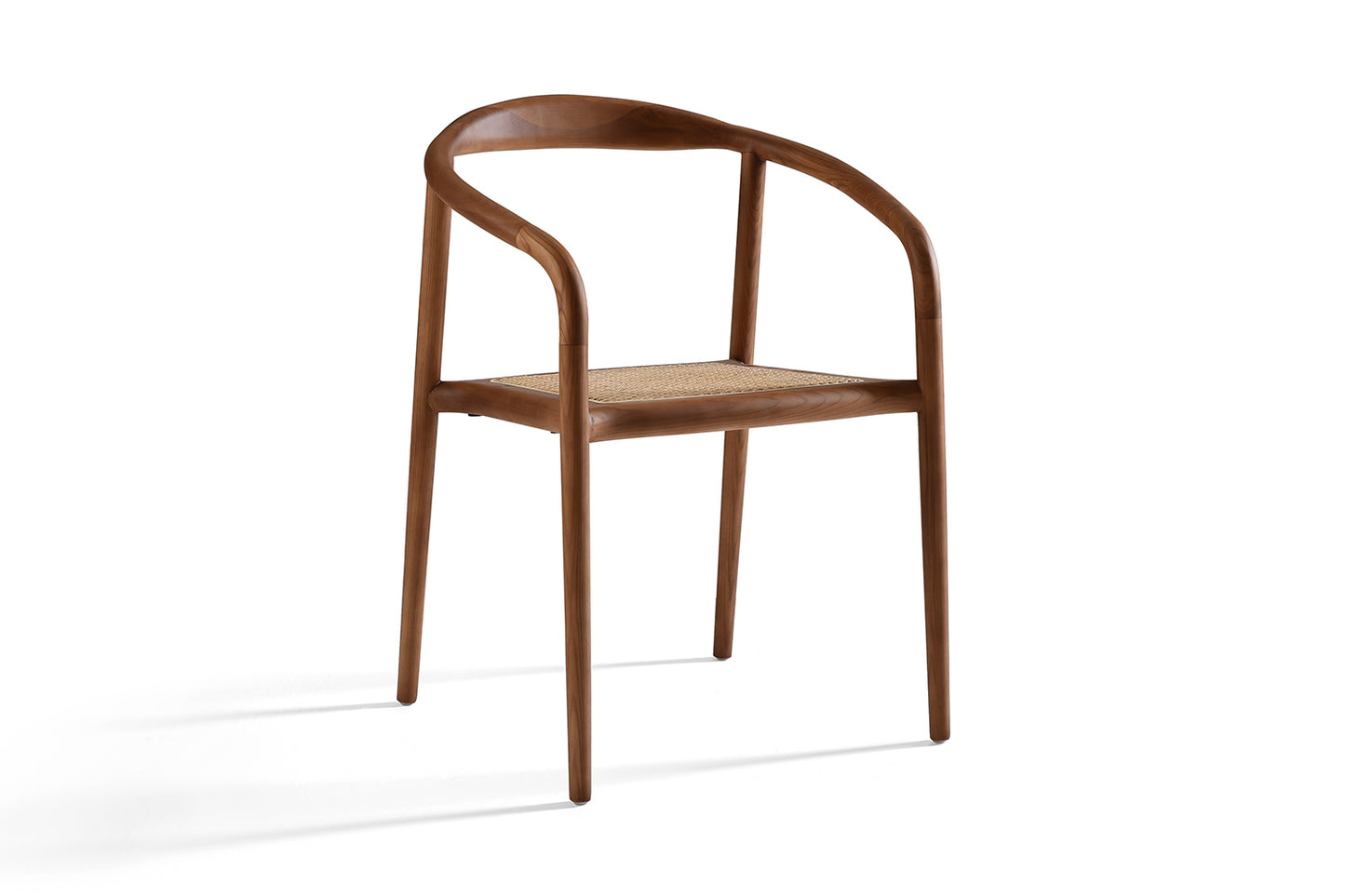 Chaise en Bois de Noyer & Cannage en Rotin Léna
