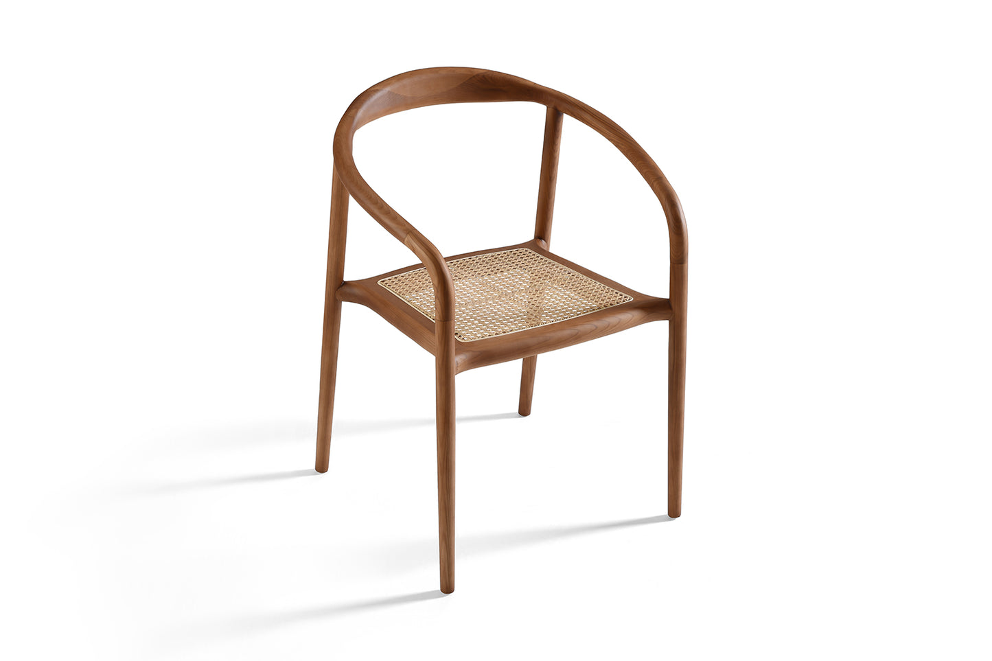 Chaise en Bois de Noyer & Cannage en Rotin Léna
