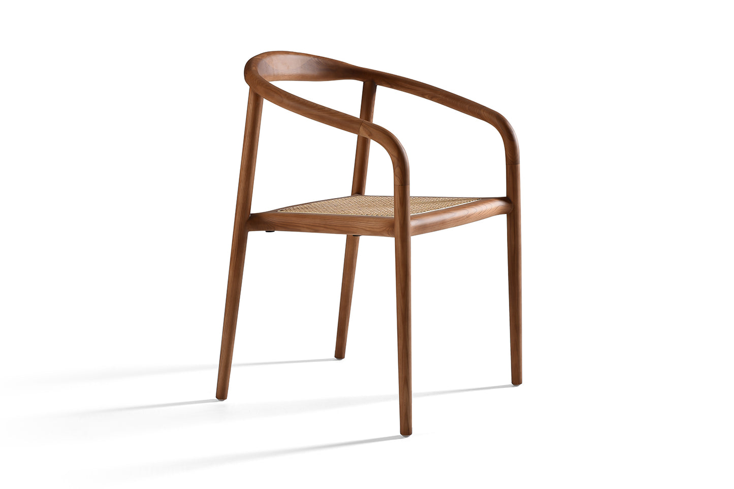 Chaise en Bois de Noyer & Cannage en Rotin Léna