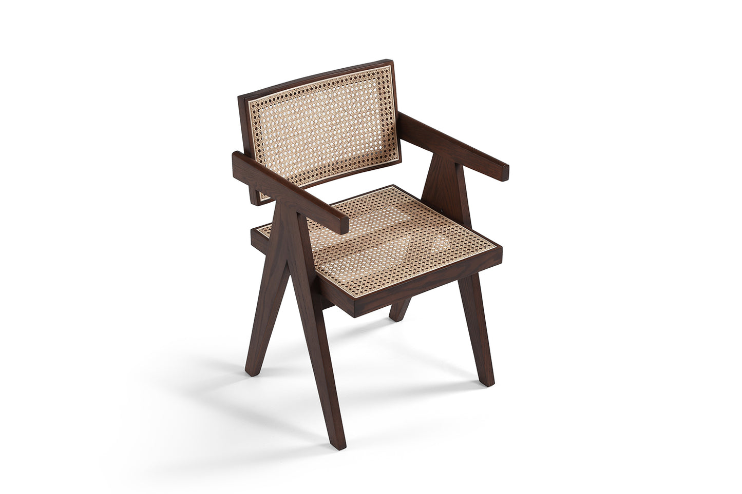 Chaise en Bois couleur Wengé & Cannage en Rotin Finn