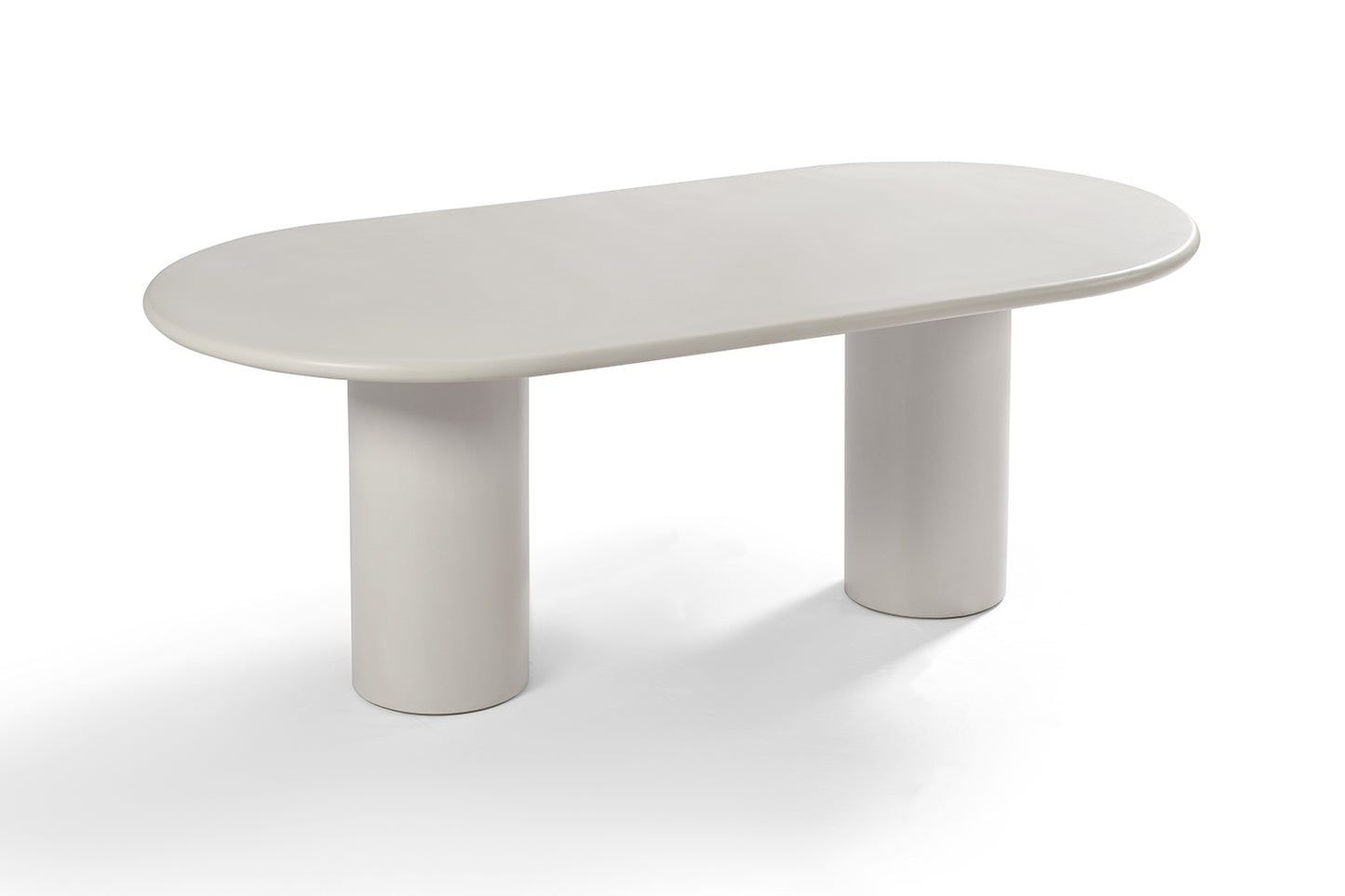Table à Manger Organique Ovale Blanche en Ciment