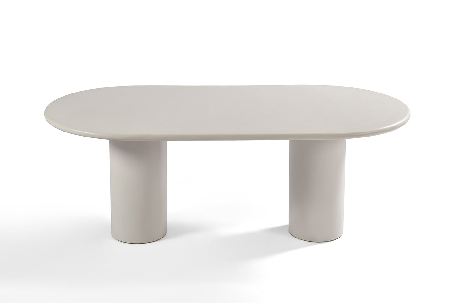 Table à Manger Organique Ovale Blanche en Ciment