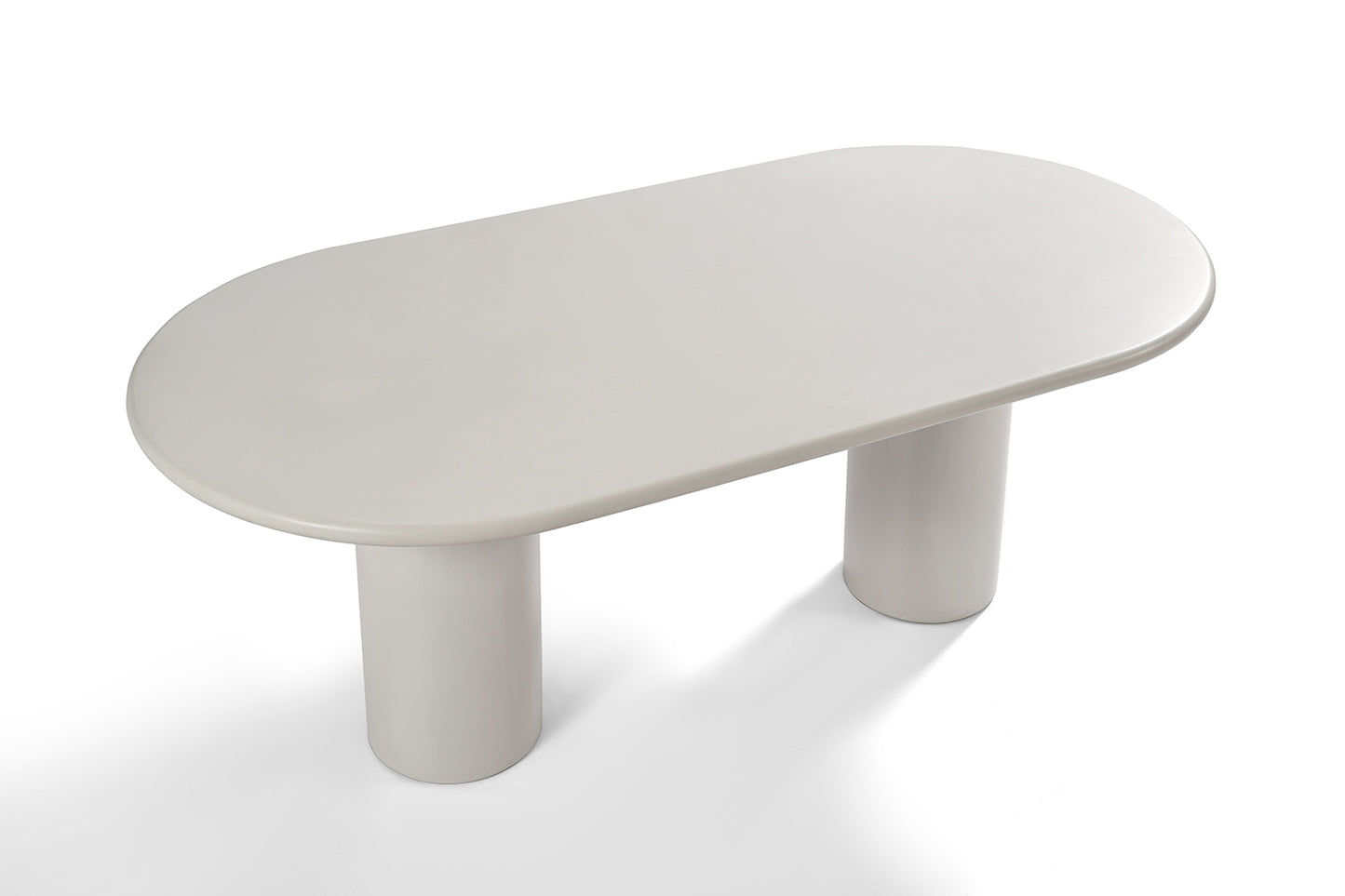 Table à Manger Organique Ovale Blanche en Ciment