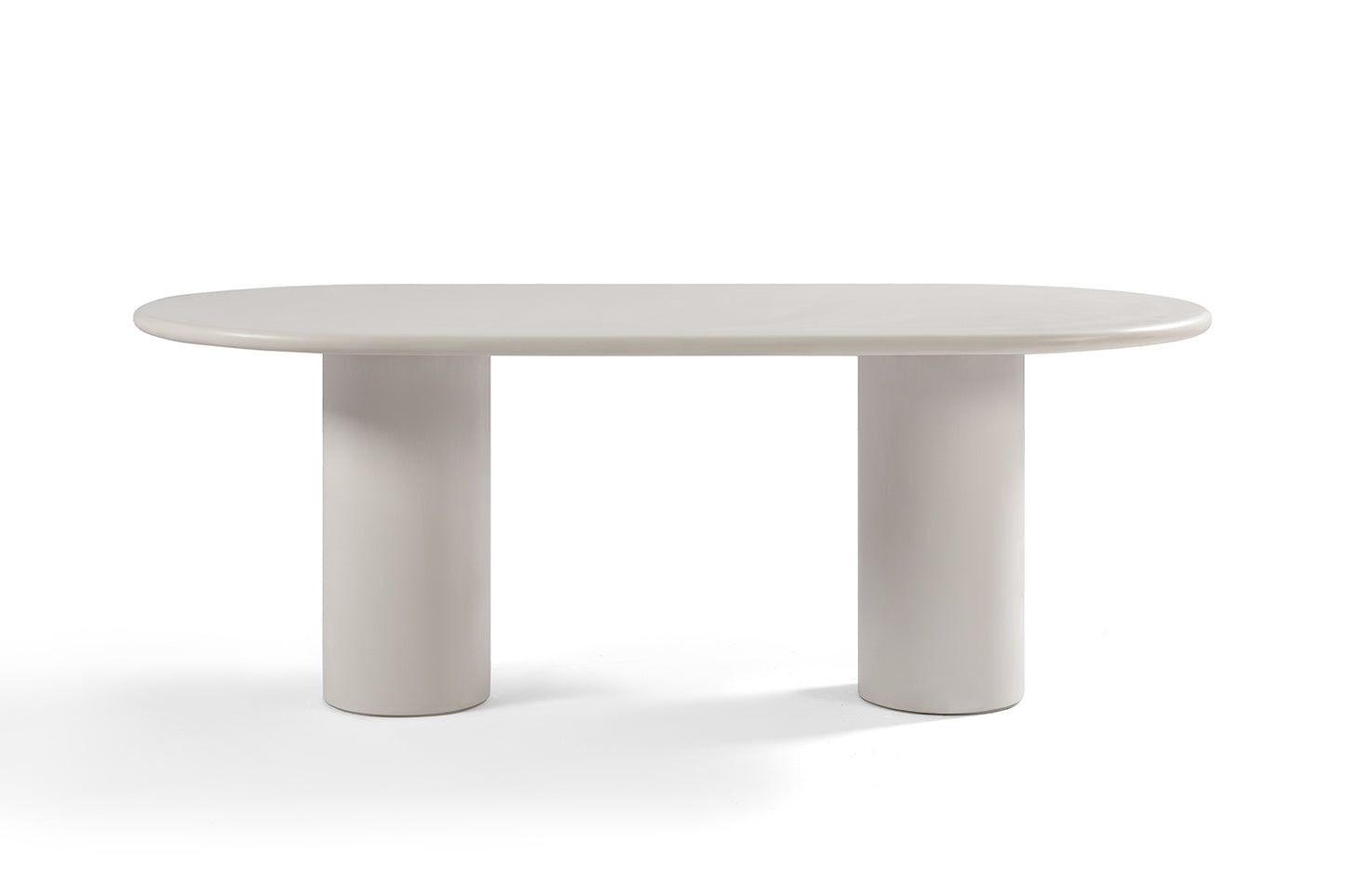 Table à Manger Organique Ovale Blanche en Ciment
