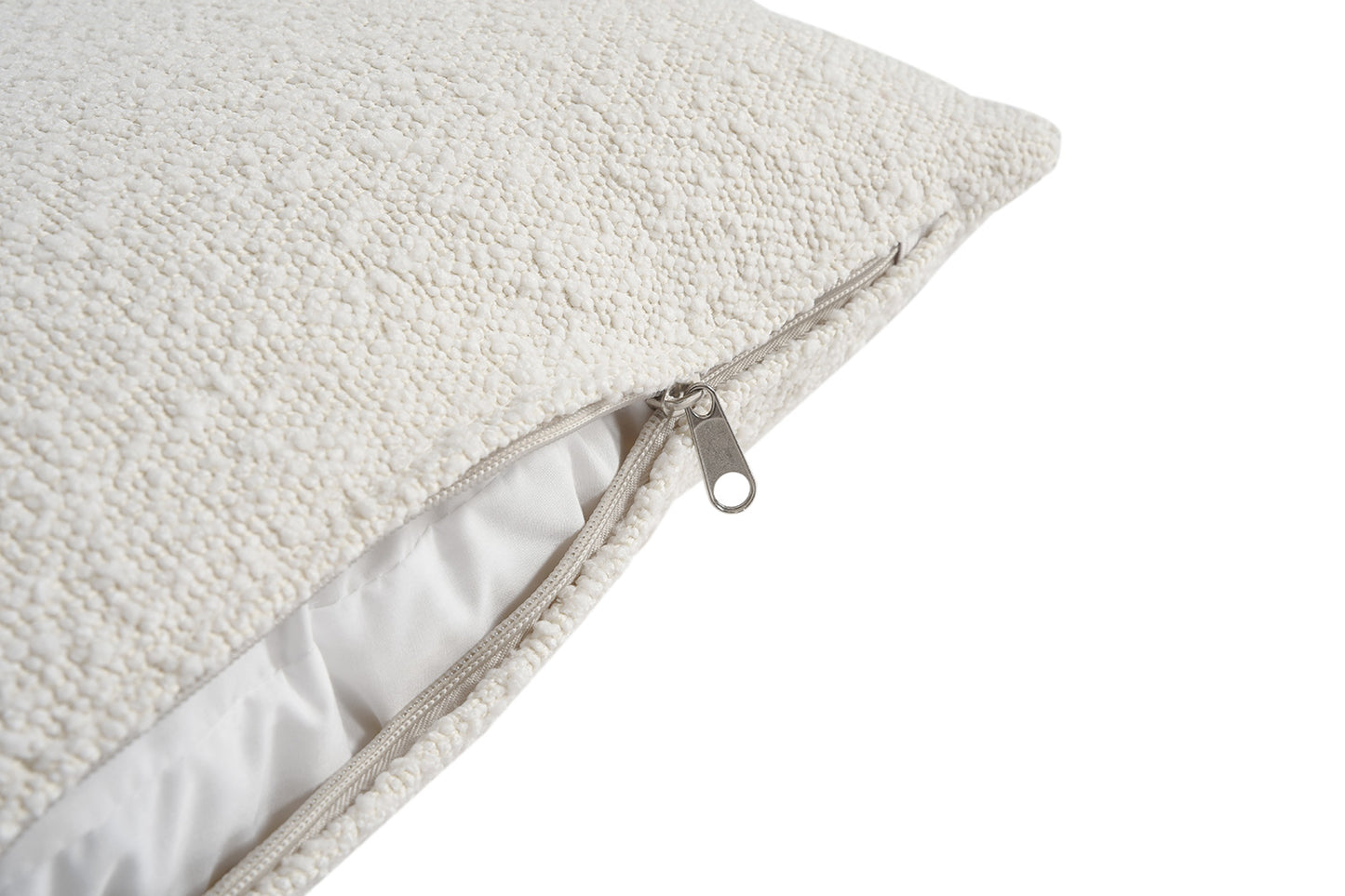 Coussin en tissu Bouclette Blanc 45x45 cm