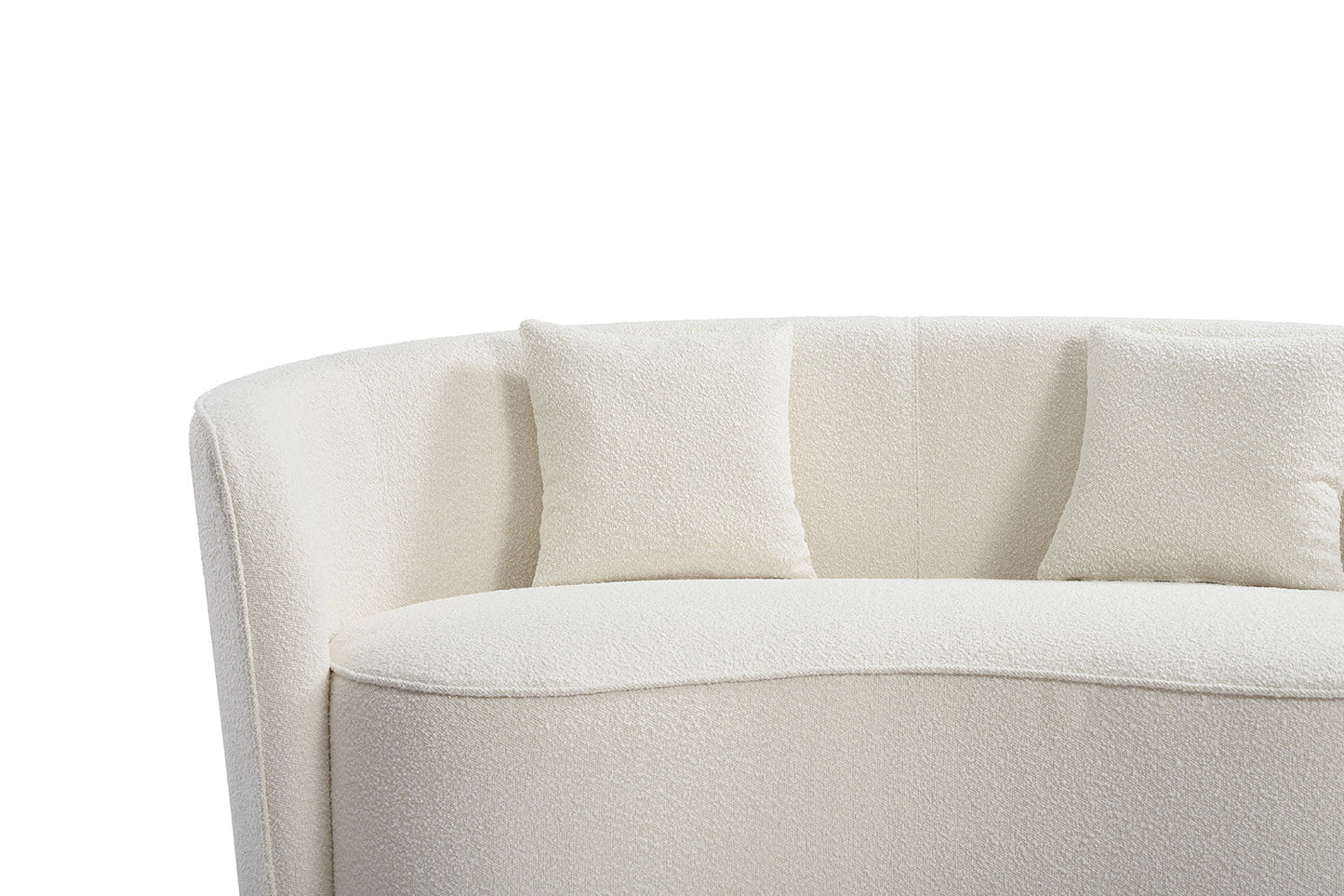 Détails du Canapé Bouclette Blanc Organique 2 places Arrondi Naturel Ora