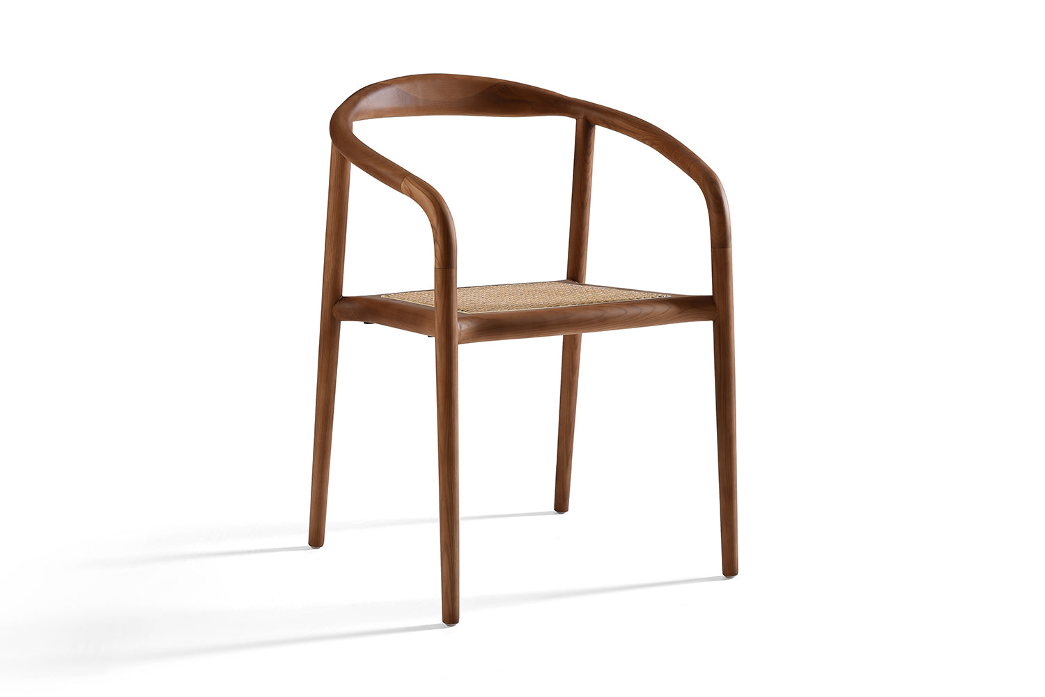 Chaise en Bois de Noyer & Cannage en Rotin Léna