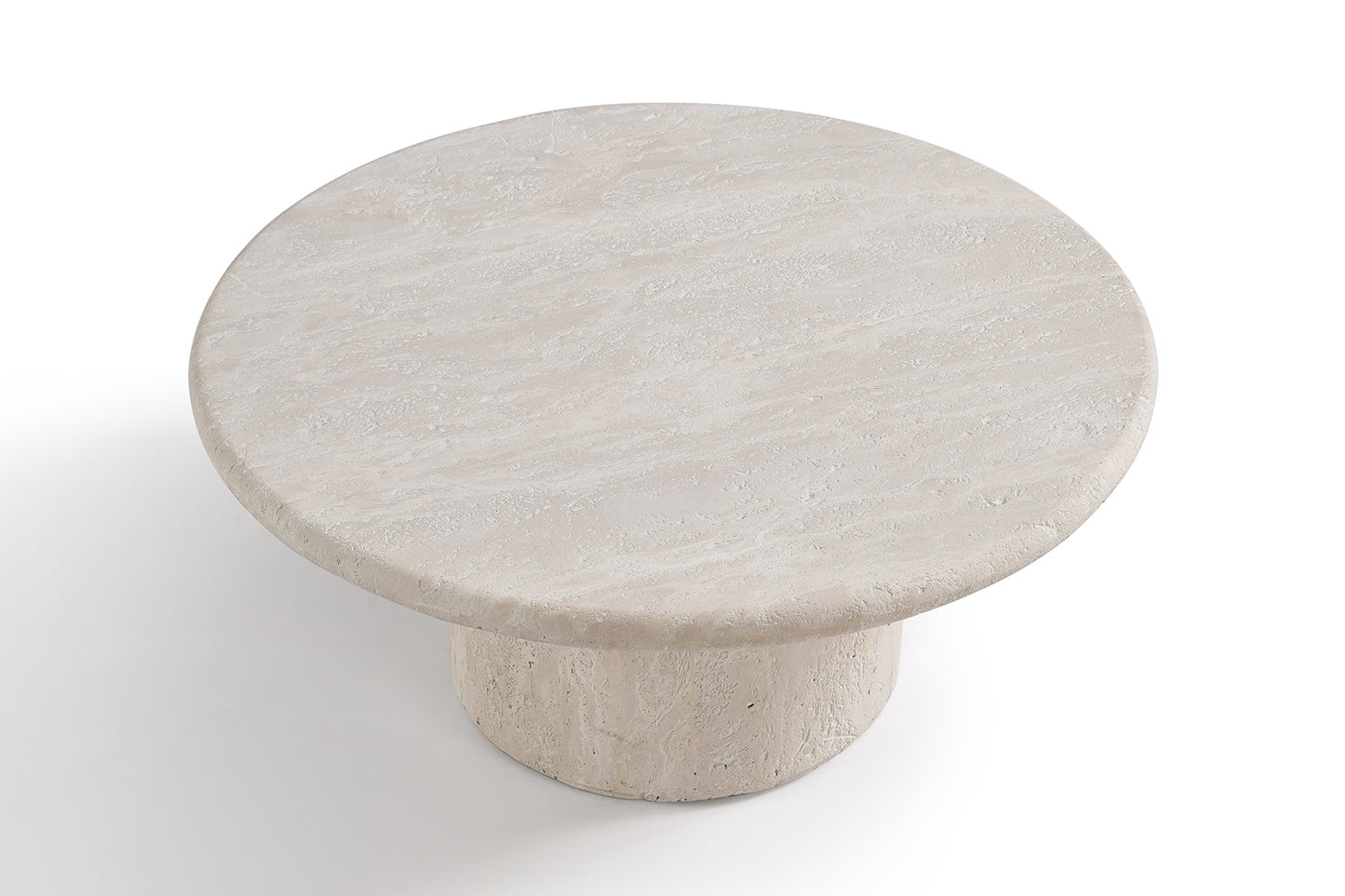 Table Basse Ronde en Pierre de Travertin 80 cm