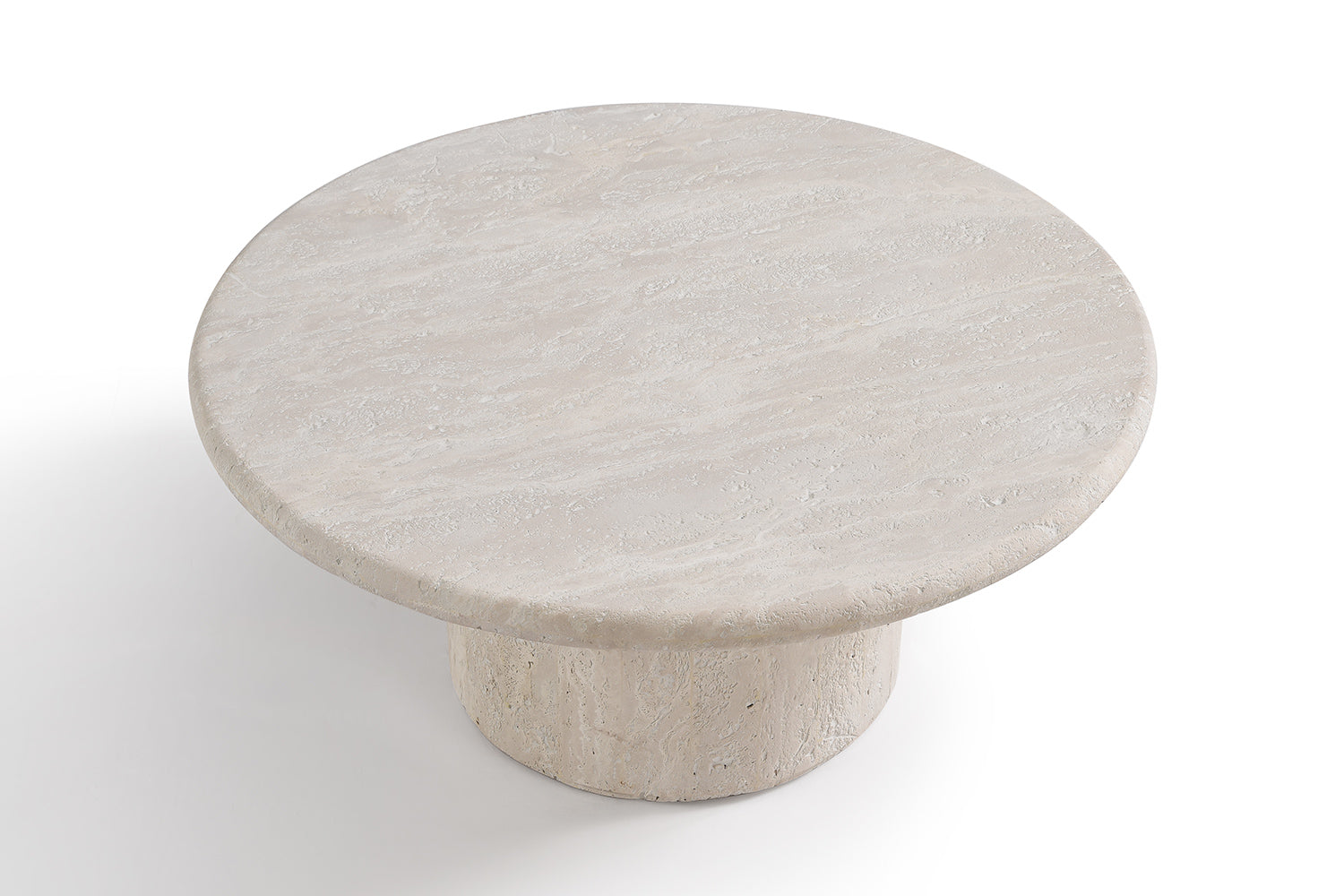 Table Basse Ronde en Pierre de Travertin 80 cm