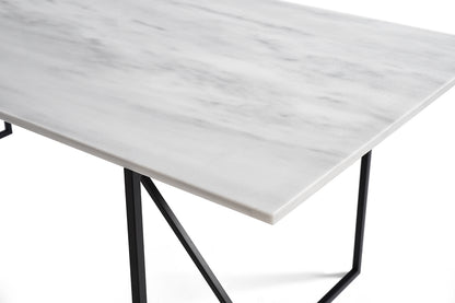 Table à Manger en Marbre Blanc Nell 210 cm