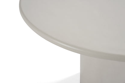 Plateau de la Table à Manger Ronde Ciment Organique Blanche