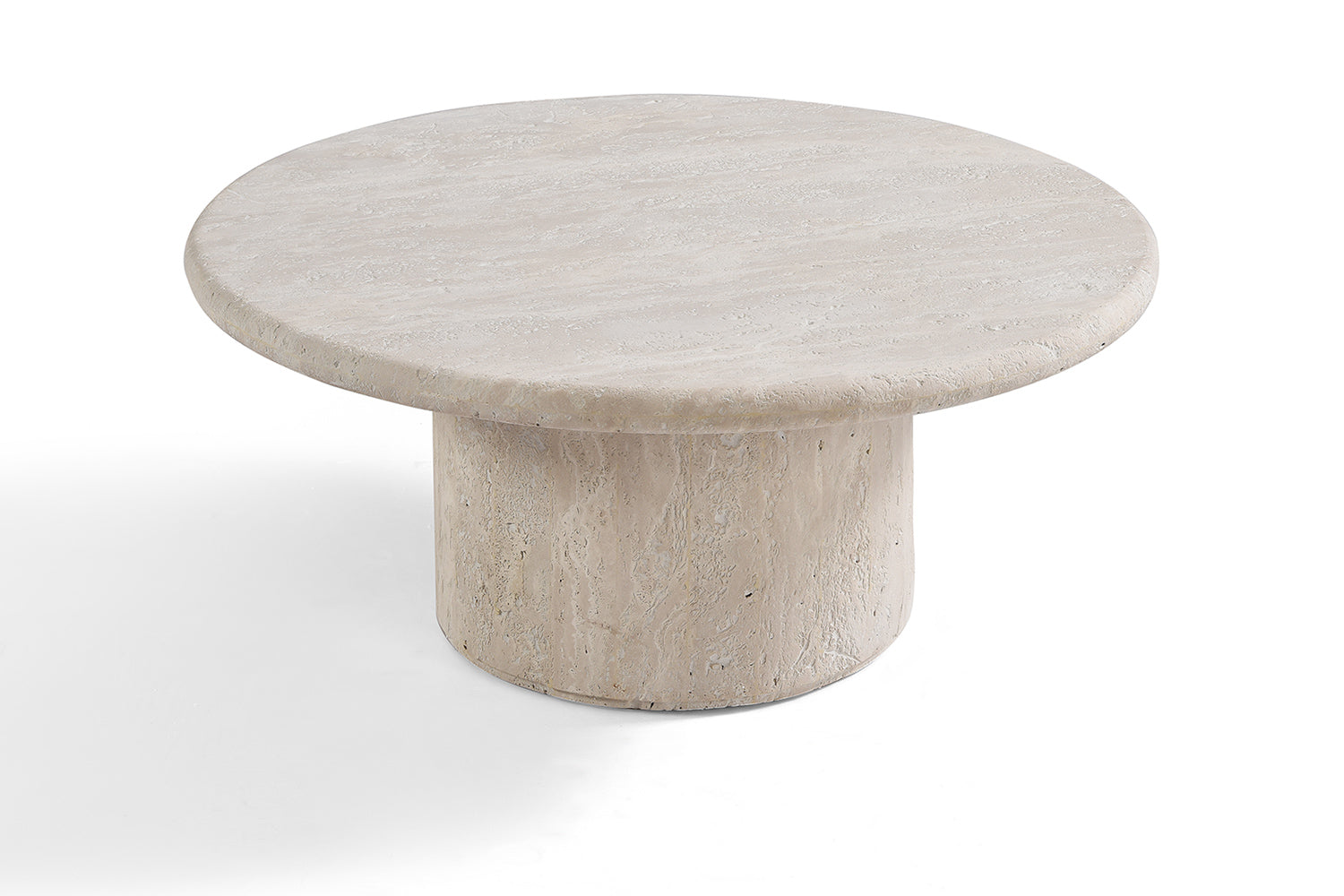 Table Basse Ronde en Pierre de Travertin 80 cm