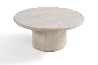 Table Basse Ronde en Pierre de Travertin 80 cm
