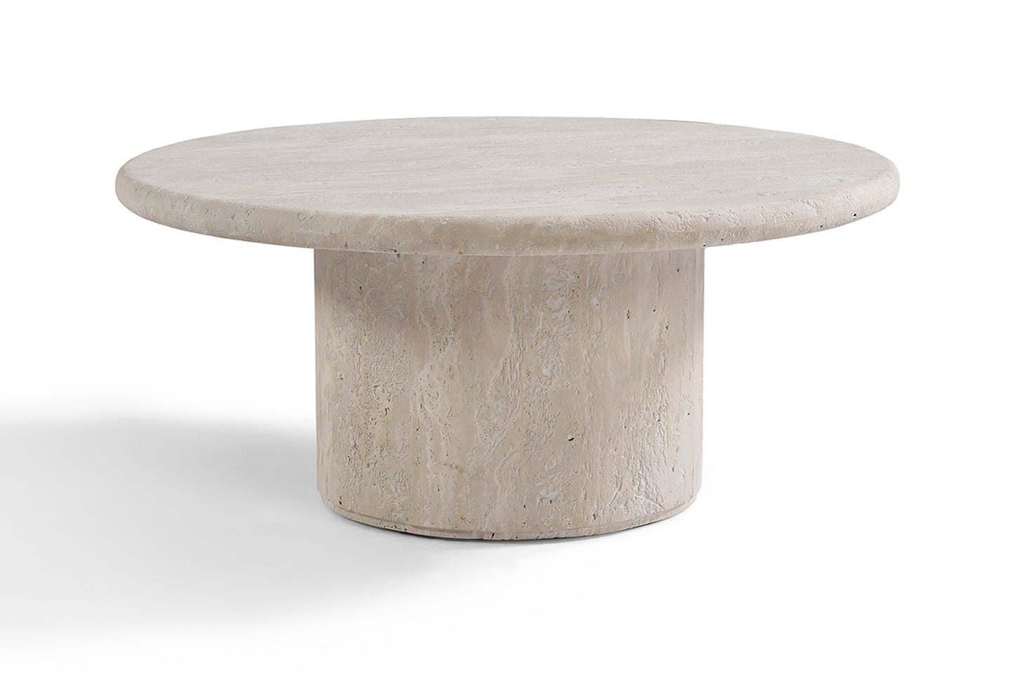 Table Basse Ronde en Pierre de Travertin 80 cm