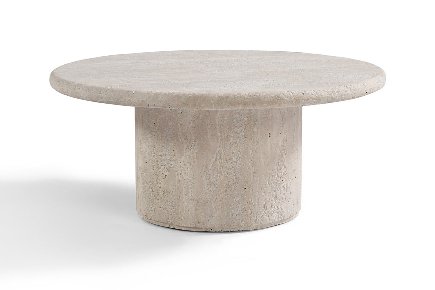 Table Basse Ronde en Pierre de Travertin 80 cm