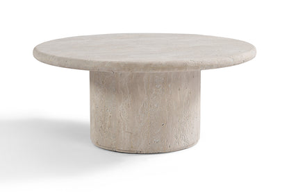 Table Basse Ronde en Pierre de Travertin 80 cm