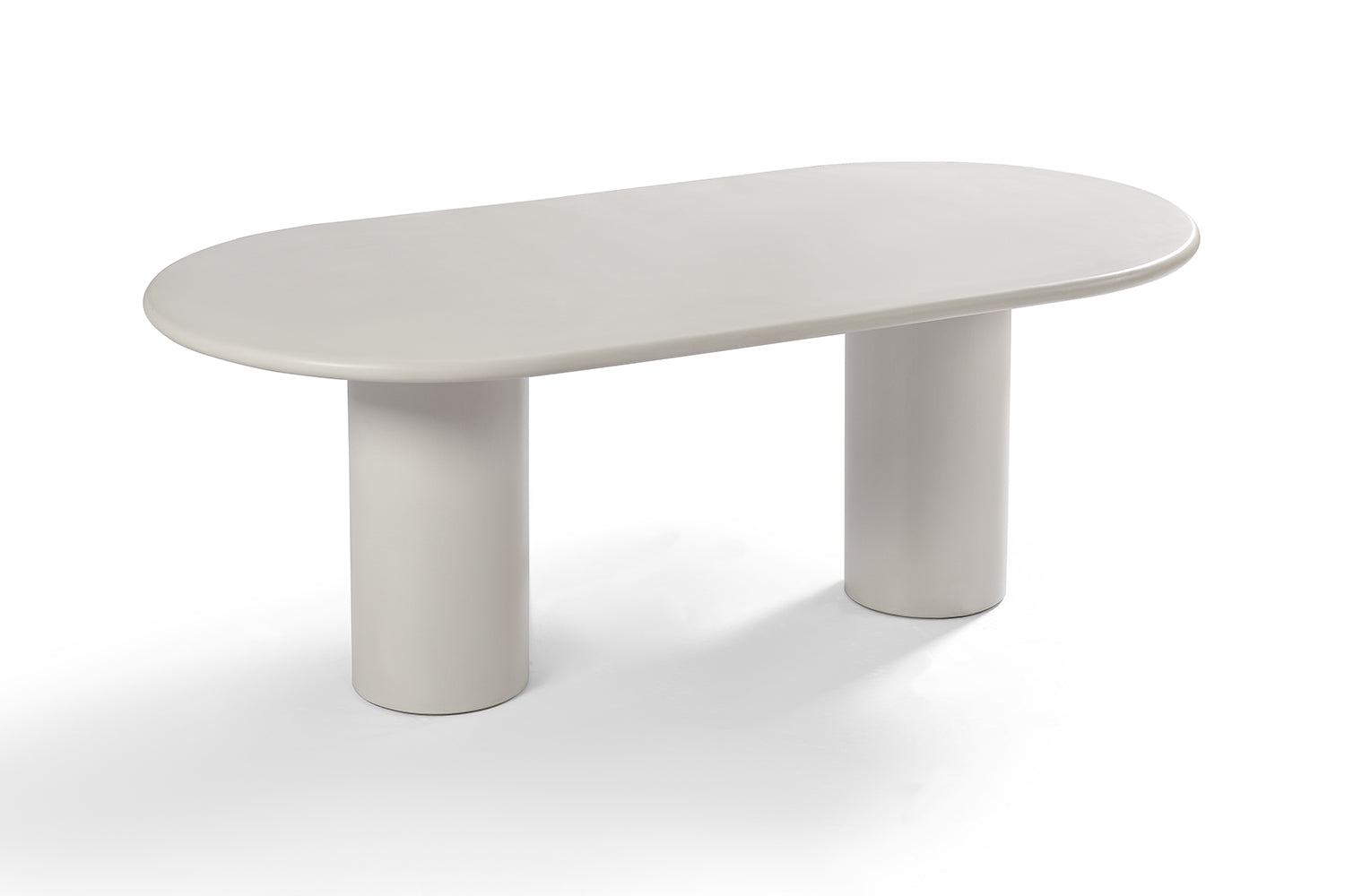 Table à Manger Organique Ovale Blanche en Ciment