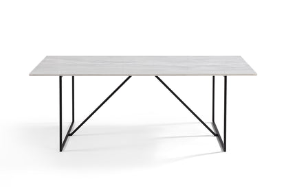 Table à Manger en Marbre Blanc Nell 210 cm