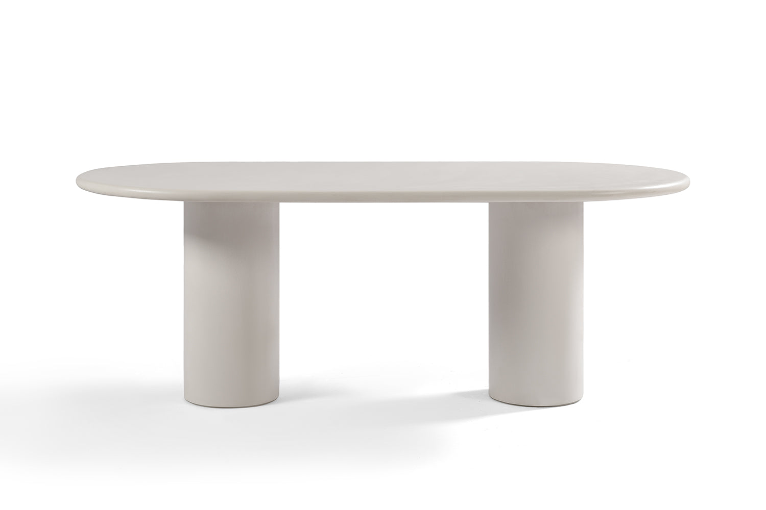 Table à Manger Organique Ovale Blanche en Ciment