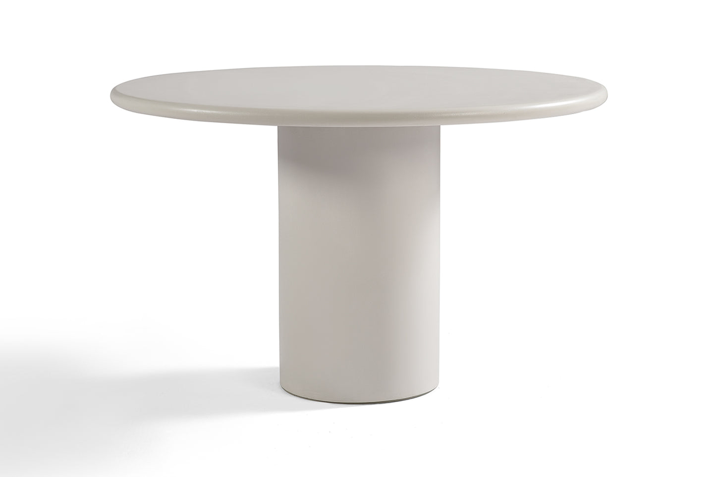 Table à Manger Ronde Ciment Organique Blanche 120 cm