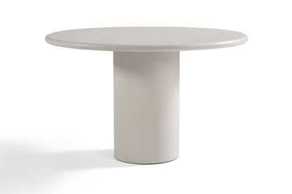 Table à Manger Ronde Ciment Organique Blanche 120 cm