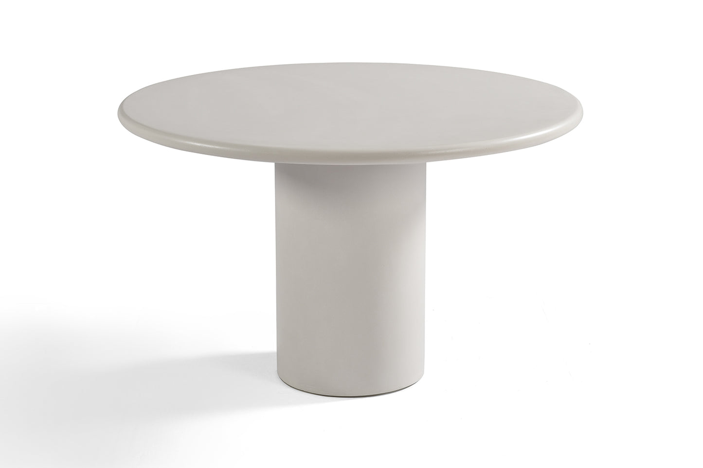 Table à Manger Ronde Ciment Organique Blanche 120 cm
