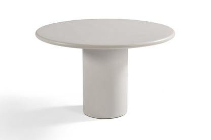 Table à Manger Ronde Ciment Organique Blanche 120 cm